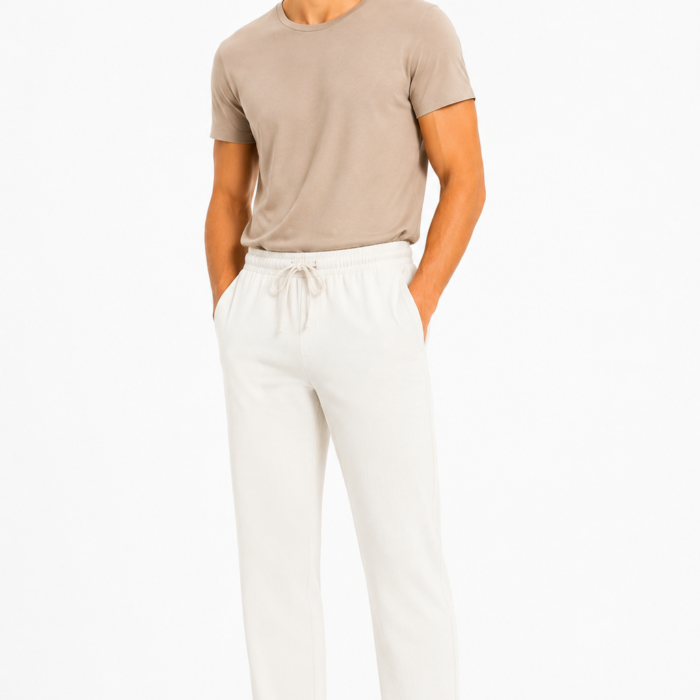 Relaxed Fit Linen Blend Trousers