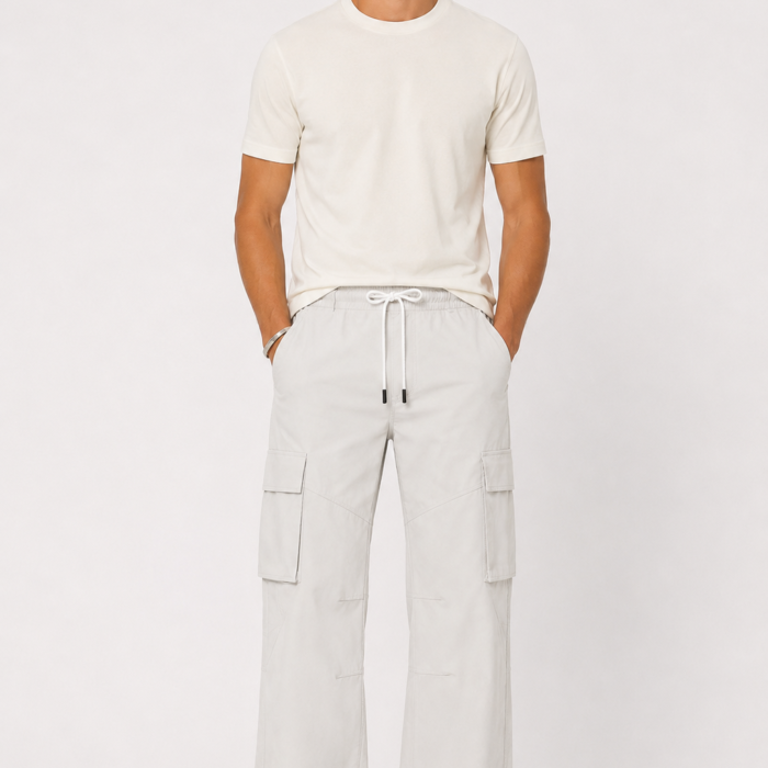 Baggy Fit Cargo Nylon Trousers