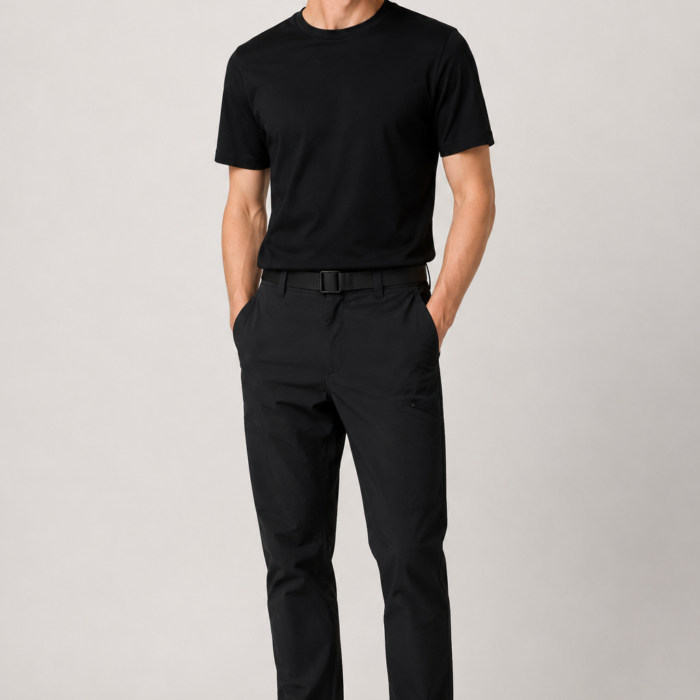 Straight Fit Smart Nylon Trousers