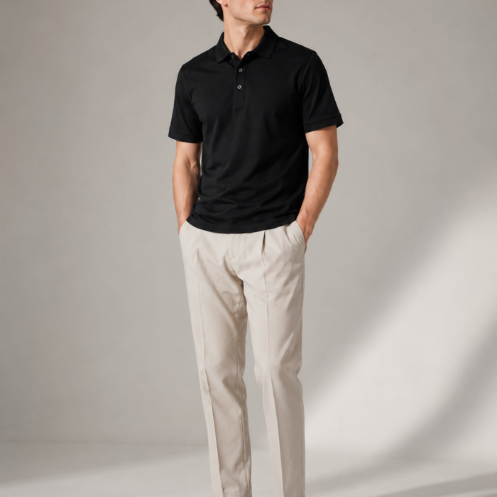 OBSIDIAN BLACK CLASSIC FIT POLO